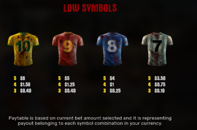 Zombie FC casino slot game low symbols